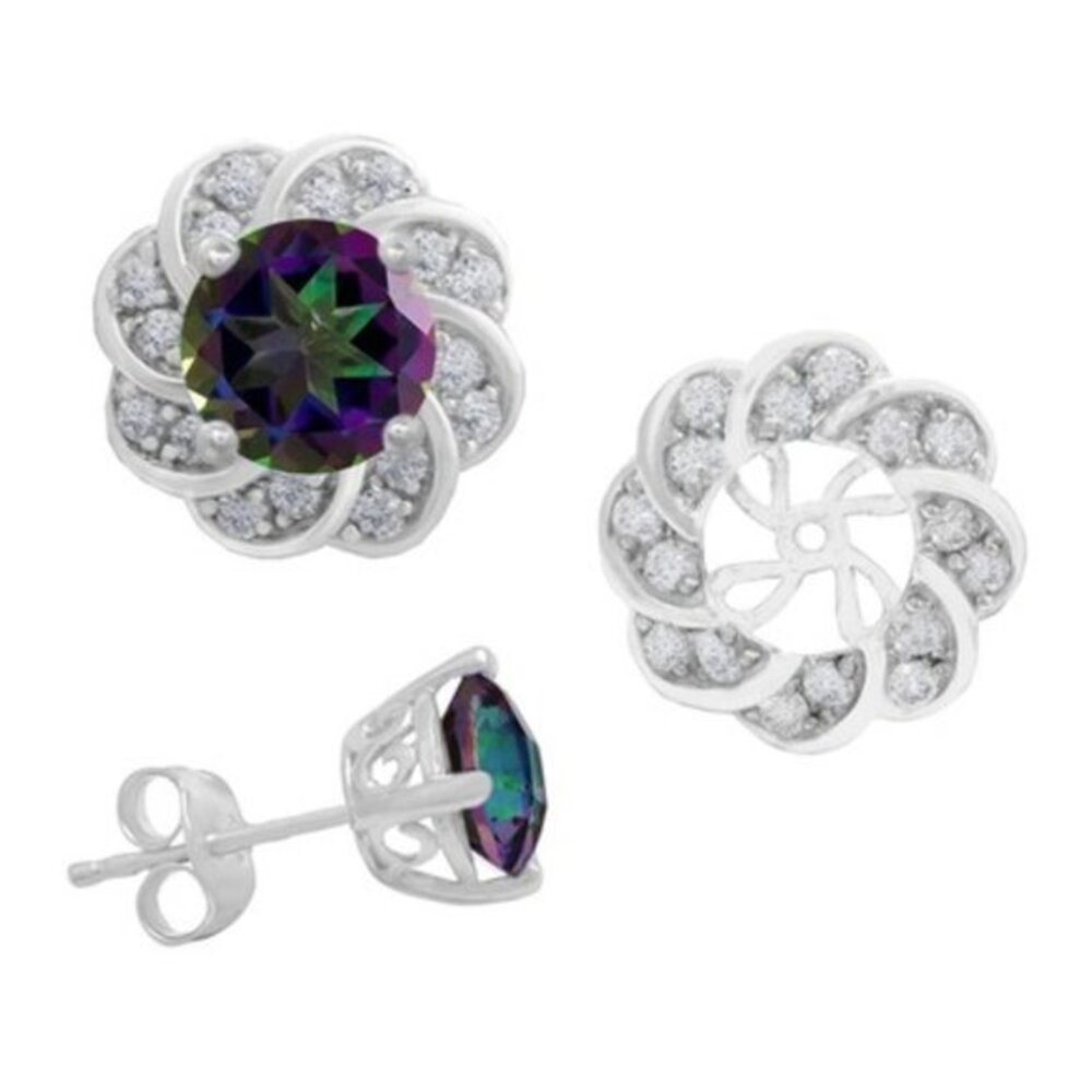 **CLOSET CLEAROUT** 
Savvy Cie Sterling Silver Topaz Convertible Stud Earrings